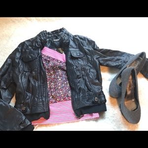 Vegan Leather girly bomber jacket